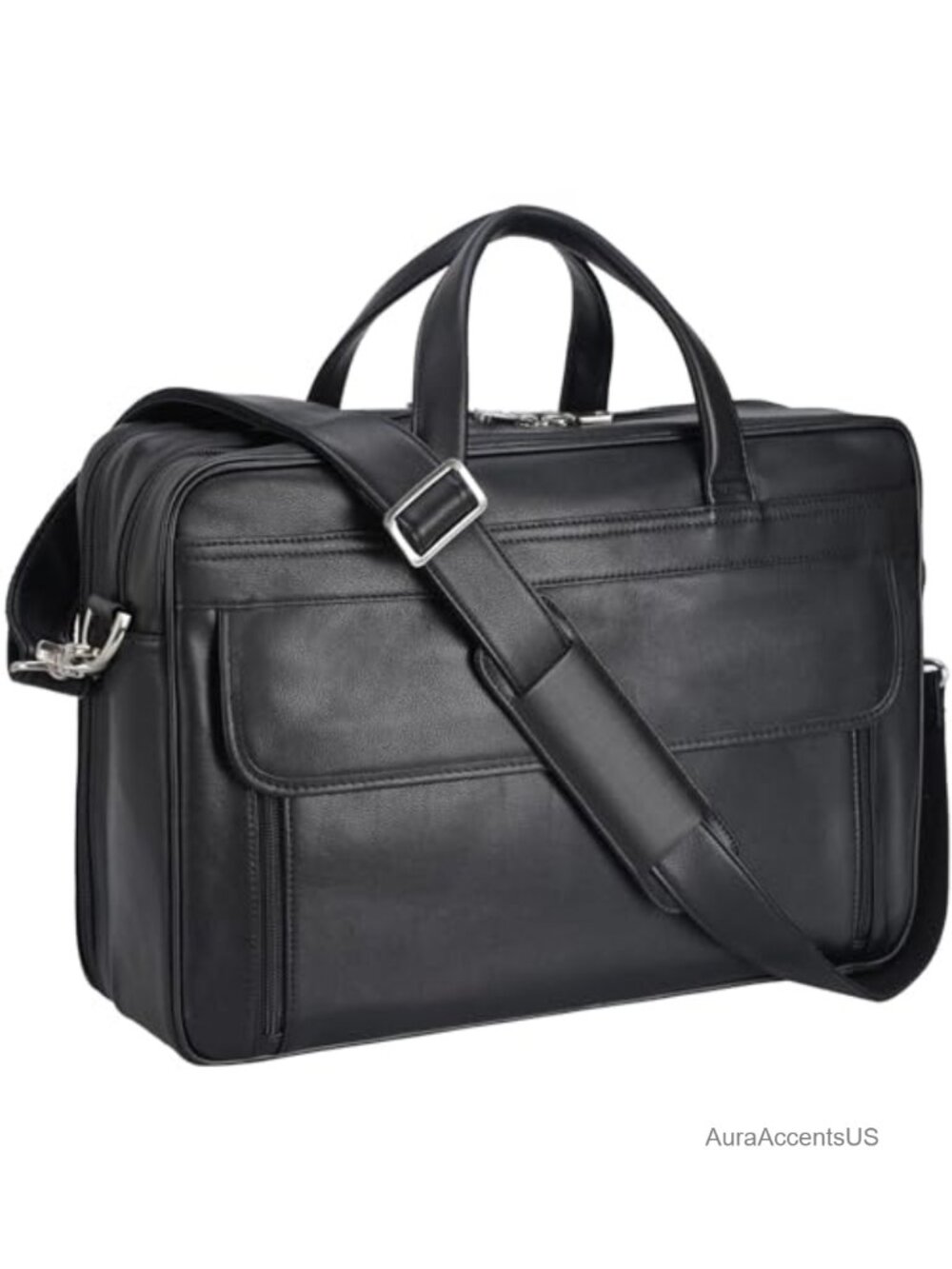 Leather Laptop Briefcase Fits 17" Messenger Bag Business Travel Luggage Sleeve